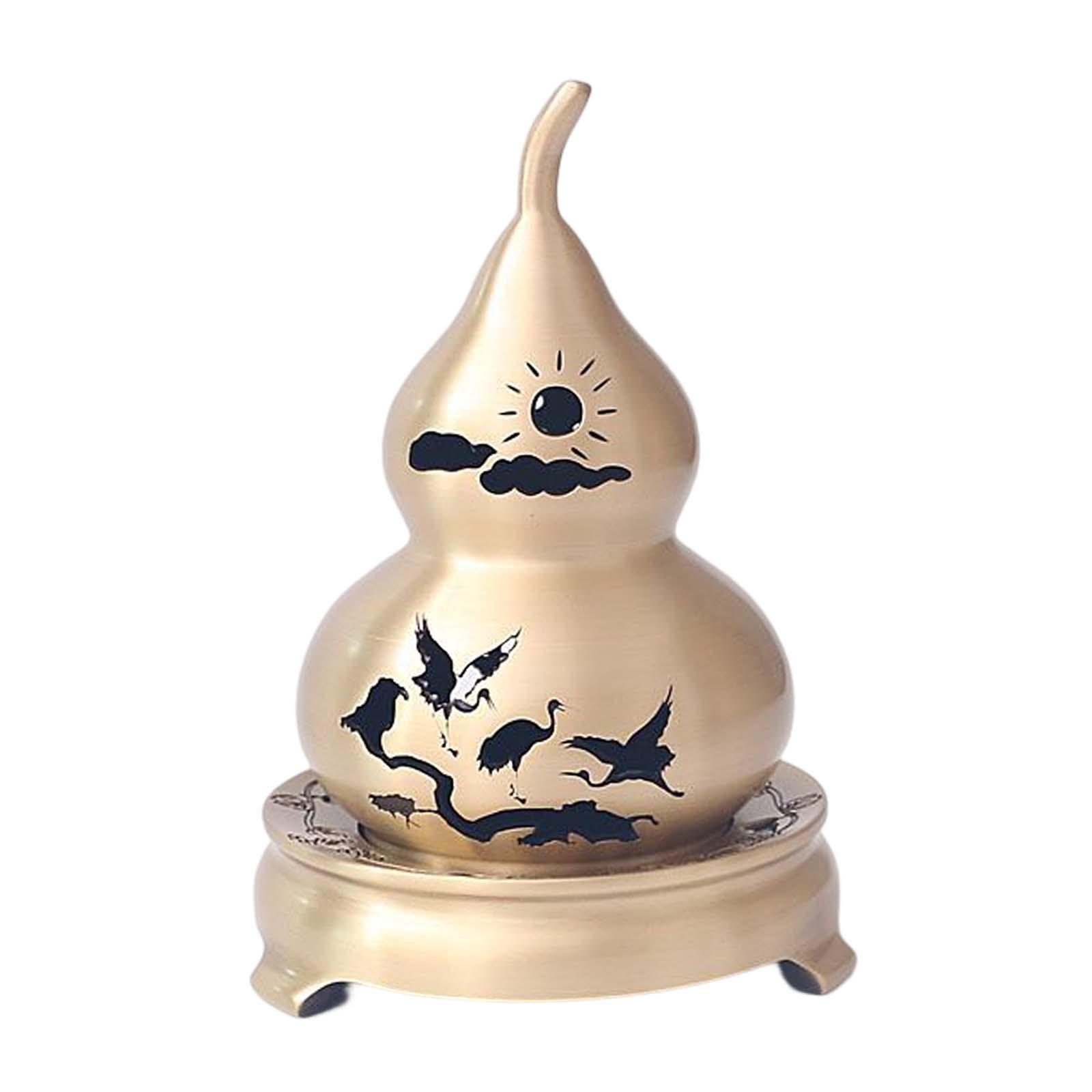WLPZXP Brass Incense Stick Burner Holder Gourd Ornament Sculpture Decoration Censer for Small