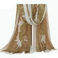 thumbnail image 2 of Foulard Longue en Mousseline Douce à Fleurs pour Femmes, Transparente, Châle/étole Enveloppant le Cou, Cadeau, 2 of 5