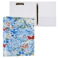 thumbnail image 3 of Navy Floral and Butterfly 12.4x10.6in PVC Round Ring Binder, D-Ring 3-Hole, Metal Clip, 200 Sheets, 3 of 10