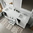 thumbnail image 4 of Dukes 80 in. W x 22 in. D White Double Bath Vanity, Carrara Marble Top, and Faucet Set, 4 of 9