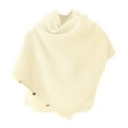 thumbnail image 5 of AWZXDE Women's Solid Color Functional Knit Shawl Warm Scarf - Versatile Wrap Poncho for Winter Layering White,One Size, 5 of 5