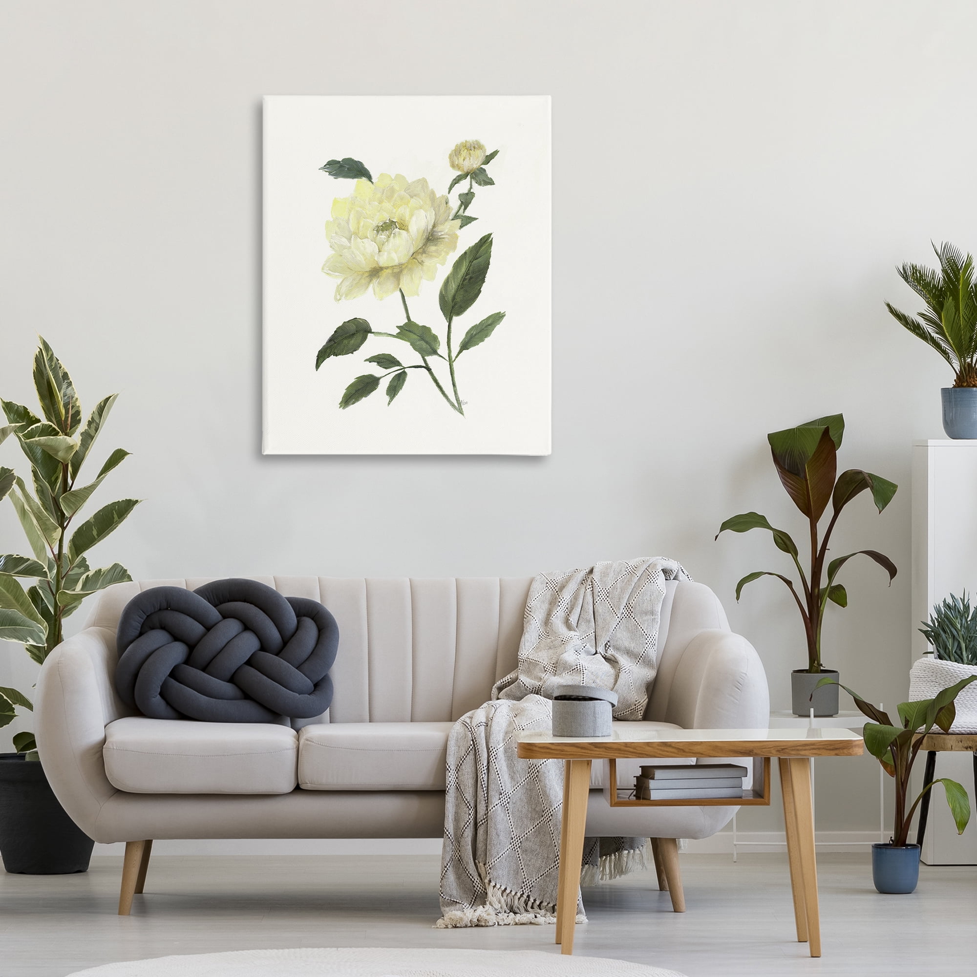 Stupell Industries Cream Garden Peony with Buds Canvas Wall Art, design by Nan