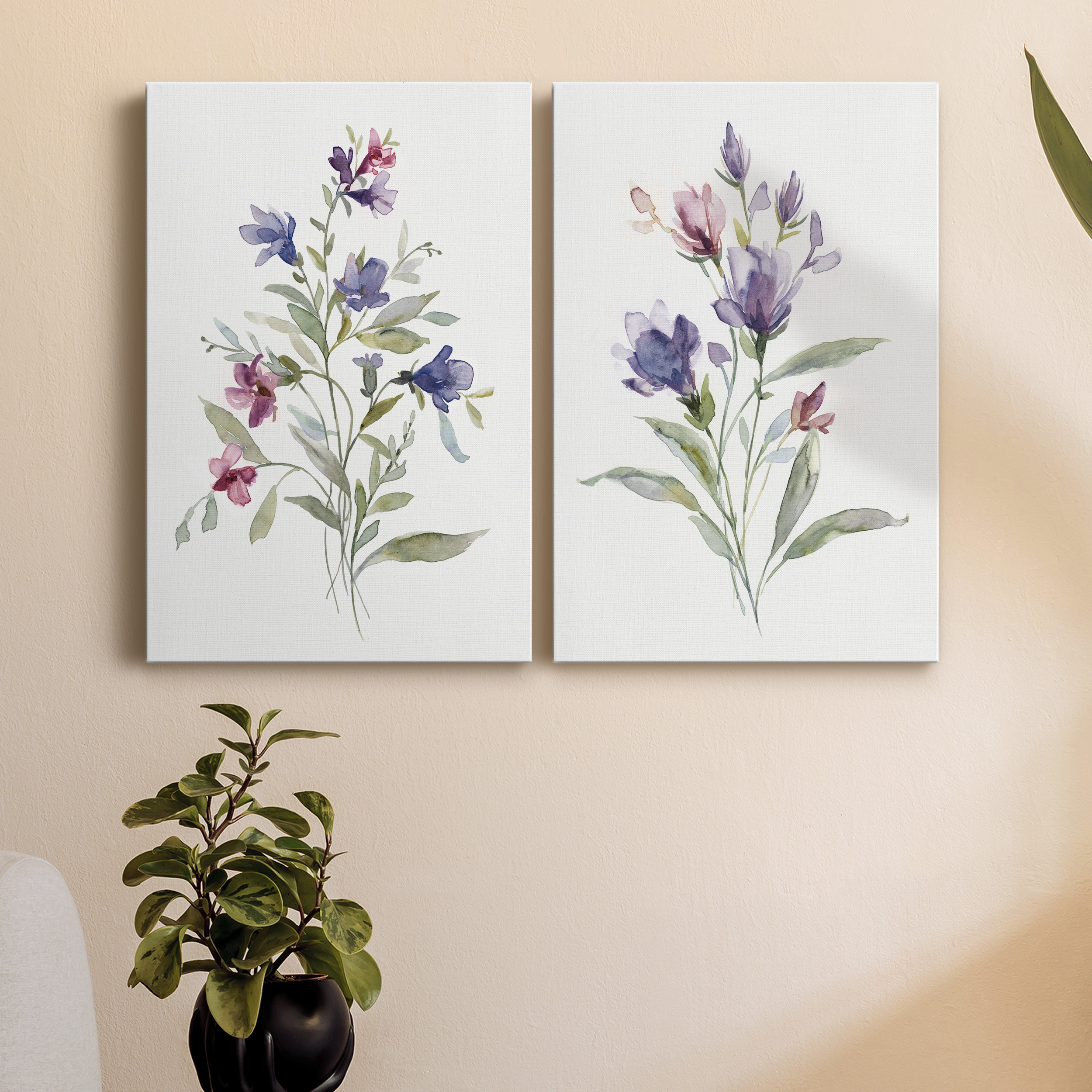 Color Variety III Premium Gallery Wrapped Canvas - Ready to Hang - Set of 2 - 12 x 18 Each