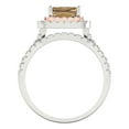 thumbnail image 4 of Clara Pucci 14K White/Rose Gold Emerald Cut 1Ct Simulated Champagne Engagement Ring + Matching Band - Luxury Box Included, 4 of 7