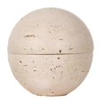 thumbnail image 1 of Beige Travertine Sphere Incense Burner Natural Marble Stone Home Decoration, Religious Round Ornamen, 1 of 5