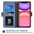 thumbnail image 2 of Wallet Case for iPhone 11 6.1 inch, Blocking Card Slot Stand Shockproof TPU Interior Case PU Leather Magnetic Protect Flip Cover Compatible with iPhone 11 6.1 inch, Blue, 2 of 4