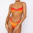 thumbnail image 2 of B91xZ Triangle pour Femmes Ensembles Bikini Col Rond Maillot de Bain Deux Pièces, Rouge M, 2 of 5