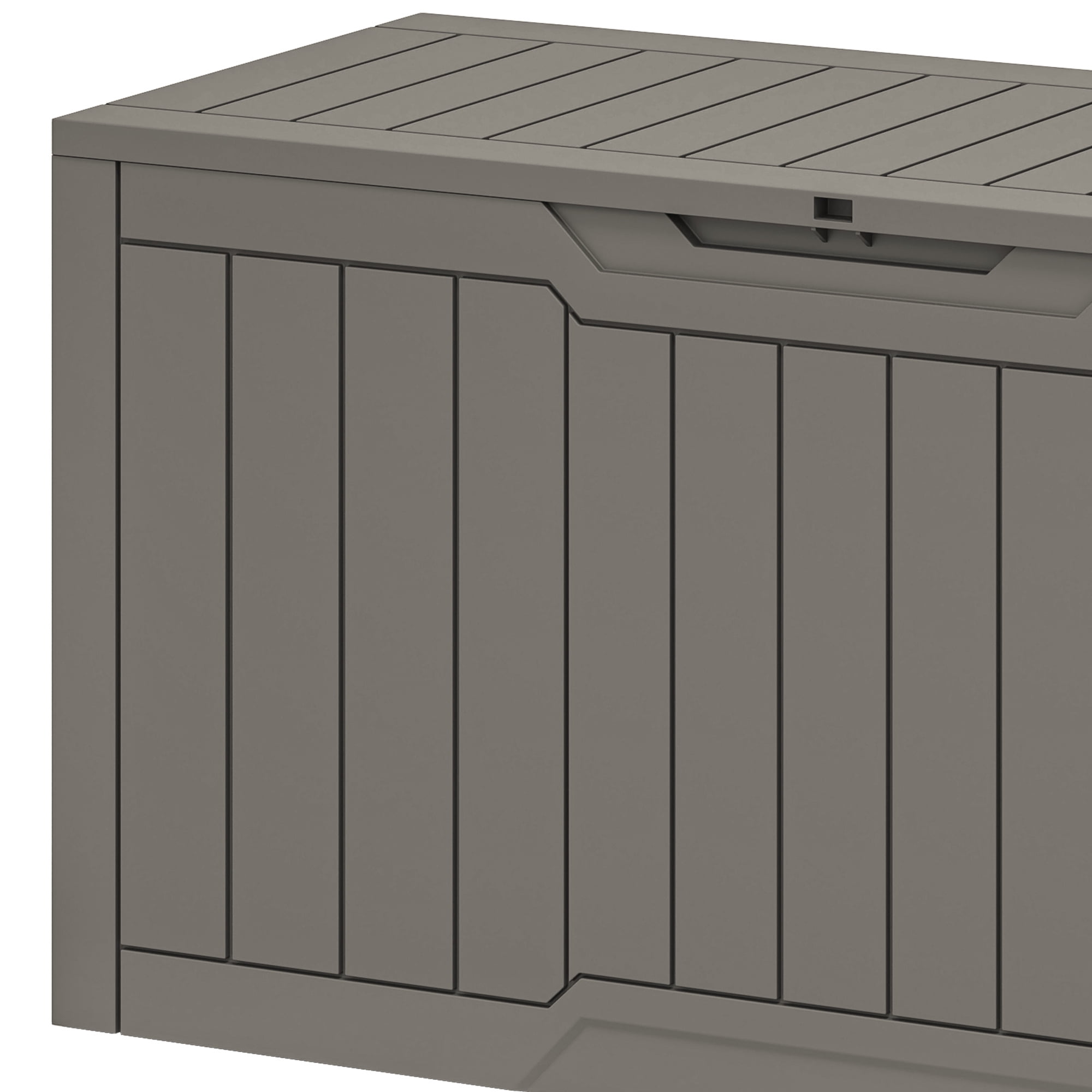 Uforic 80 Gallon Outdoor Resin Deck Box, Weather Resistant & Lockable Storage Container for Indoor Outdoor Patio, Garden, and Home Essentials,Light Brown
