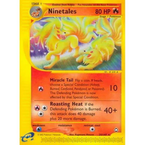 Pokemon Aquapolis Reverse Holo Rare Ninetales #25