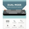 thumbnail image 2 of ZIYOULANG K68 60% Wireless Mechanical Keyboard, Bluetooth 5.0/2.4GHz with Dual Mode 2-in-1 Receiver, Ergonomic Compact 68-Key Hot Swappable Gaming Keyboard, Red Switch for Mac Windows PC, 2 of 9