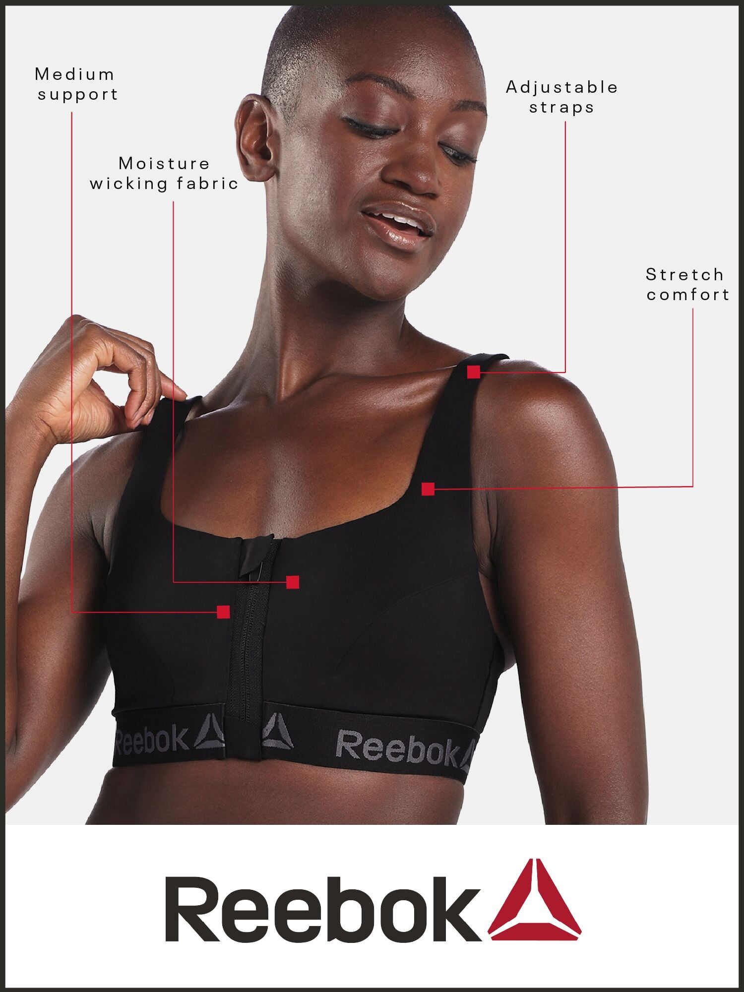 Reebok Women’s Pro-Series High Impact Sports Bra, Size S - 3XL