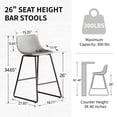 thumbnail image 3 of FIRAVOE Counter Height Bar Stools Set of 4 (Low Back) (26 Inch) Leather Modern Barstools Counter Stools Bar Chairs Gray Bar Stools for Kitchen Island, 3 of 12