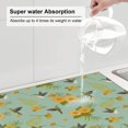 thumbnail image 3 of Dish Drying Mat, Yellow Chrysanthemum Hummingbird Highly Absorbent Drying Matt Kitchen Counter, Dish Mat Drying Pad Dishes Drainer Mats for Kitchen Counter or Sink, 16 x 18 inch, 3 of 6
