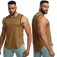 thumbnail image 2 of Fjuchai Men's Active Tank Top Summer Solid Color Sleeveless Workout Training T Shirts Mesh Loose Running Vest L-3XL, 2 of 8