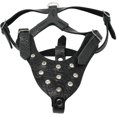 thumbnail image 4 of Black Genuine Leather Rhinestones Dog Harness for Small Dogs 13"-17.5" Chest, 4 of 4