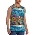 thumbnail image 2 of Bingfone Sea World Pattern Men's Tank Tops Workout Sleeveless Tee Shirts Running Beach Tanks for Men-Small, 2 of 7