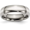thumbnail image 2 of Chisel Titanium Polished with Sterling Silver Inlay 6.2mm Band - Ring Size 8.0, 2 of 8