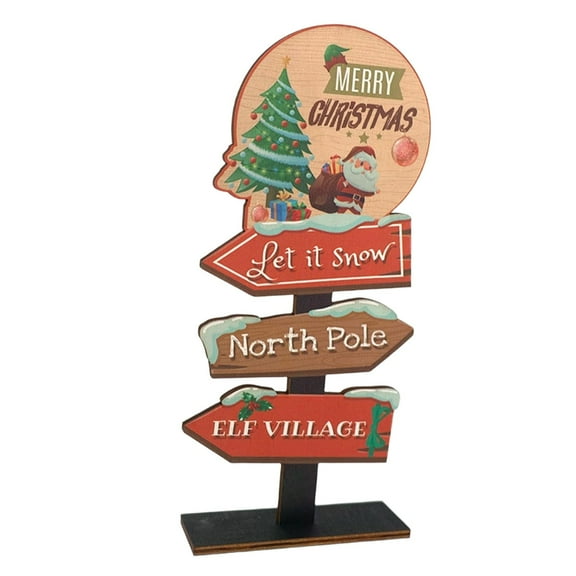 Wooden Festive Tabletop Ornament for Holiday Atmosphere and Home Decoration Seasonal Centerpiece