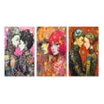 thumbnail image 2 of Designart "Charming Robots Celebrating Love in Retro Style I" Robot Wall Art Set Of 3 - Modern Pink Canvas Set For Living Room Decor, 2 of 6