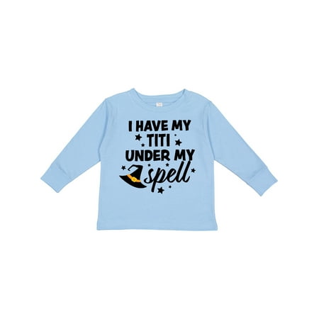

Inktastic I Have My Titi Under My Spell with Cute Witch Hat Boys or Girls Long Sleeve Toddler T-Shirt