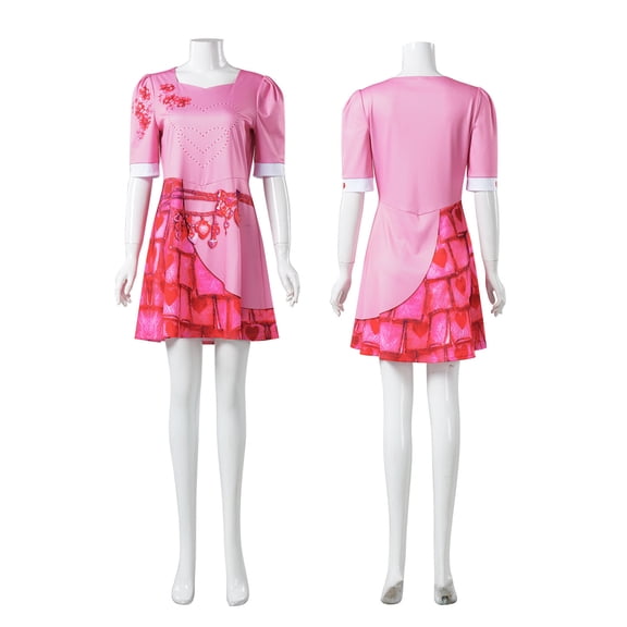 Pink Princess Dress Cosplay Costume, Rise of Red Halloween Costumes Outfit, Midi Dress Movie Character for Halloween Cosplay Party Masquerade, 110