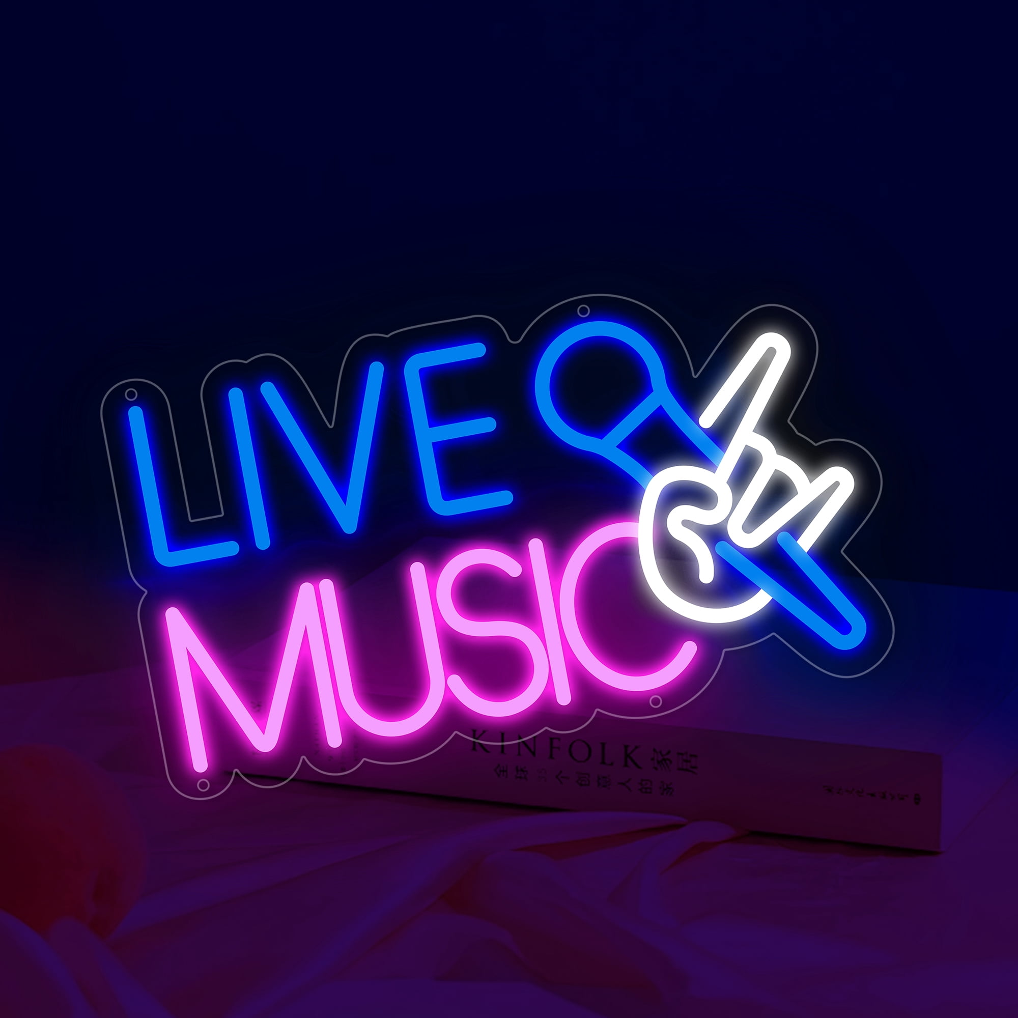 Live Music Neon Sign for Wall Decor, USB Powered Singing Music Led Sign, Reusable Light Up Sign for Boys and Girls, Neon Sign for Bedroom and Livingroom