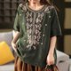 thumbnail image 2 of Vestidos Casuales Para Mujer, Blusas De Mujer De Moda Blusa informal con cuello redondo, cómoda y moderna, con mangas 3/4 y estampado para mujer, 2 of 5