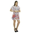 thumbnail image 4 of Bimba Women Bohemian Printed Kaftan Dress Cotton Short Tunic Beach Caftan, 4 of 9