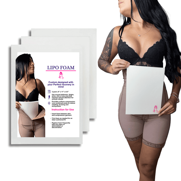 Lipo Foams Post Surgery, 3 Pack Lipo Lumbar Molder Faja Foam Board - BBL Medical Surgery Post Liposuction Abdominal Compression Lipo Foam Pads