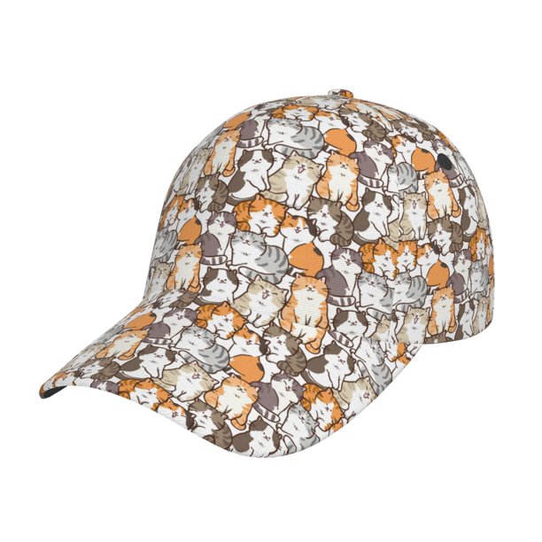 Fotbe Cartoon Cat Gorro Clásico de Béisbol, Gorra Ajustable con Broche Snapback, Gorro de Exterior de Algodón Suave