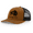 Caramel/Black, variant on Mens Sharp Walleye Fish Embroidered Mesh Back Trucker Hat-Heather Grey/White