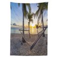 thumbnail image 3 of Ambesonne Tropical Tablecloth Rectangular Table Cover, Paradise Beach Palms, 52"x70", Multicolor, 3 of 4