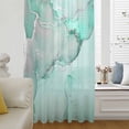thumbnail image 6 of Aqua Marble Sheer Curtains 45 Inches Long, Modern Abstract Waves Silvery Farmhouse Light Filering Curtains, Breathable Simi Curtain Privacy Drapes for Kitchen Bathroom Small Window Treatment, 6 of 9