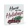 thumbnail image 1 of "Home For The Holidays" Buffalo Check Truck Block Sign, 1 of 1