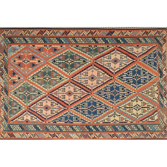 Ahgly Company Indoor Rectangle Traditional Chestnut Brown Persian Area Rugs, 3' x 5'