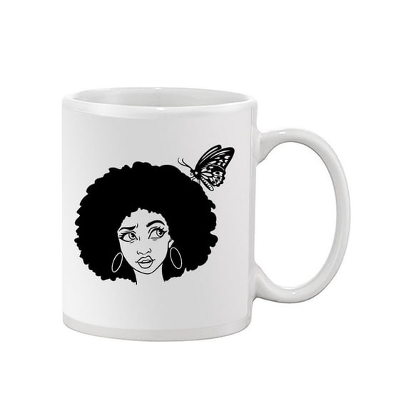 Afro Woman With Butterfly Mug - Image by Shutterstock,