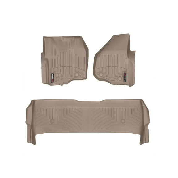 WeatherTech Custom Fit FloorLiners compatible with 2013-2016 Ford Super Duty - 1st & 2nd Row, Tan