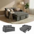 thumbnail image 2 of ShiKeyi 3 in 1 Convertible Sleeper Futon Sofa Bed, 55" Pull Out Sofa Bed with Storage Pocket/Side Pocket/2 Pillows for Living Room, Dark Gray, 2 of 6