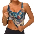 thumbnail image 3 of Balery Starry Sky Planet Lollipop Sujetadores deportivos con espalda cruzada para mujer, acolchados, sin costuras, de alto impacto, ideales para yoga, gimnasio, entrenamiento y fitness.-XX-Large, 3 of 8