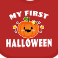 thumbnail image 4 of Inktastic My First Halloween with Pumpkin and Stars Boys or Girls Baby Bib, 4 of 4