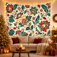 thumbnail image 3 of Ornate Floral Pattern with Large Blossoms, Calming Traditional Folk Art for Flower Lovers, Bohemian Wall Art, Housewarming Gift Tapestry Wall Hanging for Living Room, Bedroom, 3 of 7