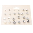 thumbnail image 2 of Pendientes de Cristal Jinwen 12 Pares Botón Joyería Escolar Regalo Plata, 2 of 7
