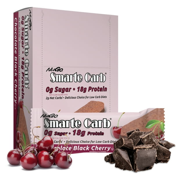 NuGo Smarte Carb Chocolate Black Cherry, 18g Protein, 0g Sugar, 2g Net
