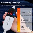 thumbnail image 3 of Dhole Heated Blanket Electric Blanket Twin Waffle, 62x84 Inches，Sherpa Fleece Fast Heating Blanket 6 Heating Levels & 10 Hours Auto Off ETL Certification, Navy, 3 of 8