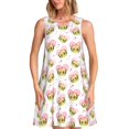 thumbnail image 1 of Fotbe Avocado Lovers Vestido de Verano sin Mangas para Mujer – Vestido Midi Línea A, Estilo Camiseta Floral, Vestido Playero Casual y Fluido, 1 of 7
