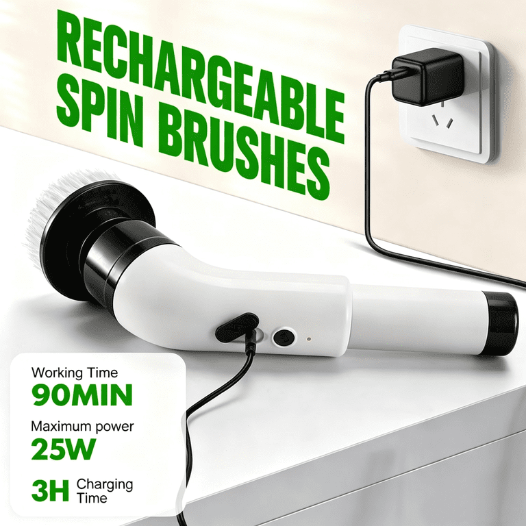 Kidsjoy Electric Spin Scrubber, Cordless 500RPM Power Brush photo 7