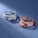 thumbnail image 2 of Anillos de circonita de oro rosa y plata personalizados, anillos giratorios abiertos ajustables a la moda, anillos cruzados multicapa para mujer Sincero Hogar, 2 of 6