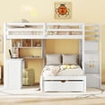 thumbnail image 2 of Full Over Twin Bunk Bed - Ideal for Family Use, Study Space and Clutter - Free Storage, 2 of 2