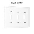 thumbnail image 4 of Old Rustic White Gray Wood Wooden Cabin 3-Gang Toggle Device Switch Wall Plate Mid-Size Retro Country Western Kitchen Rusty Metal Style Decorative Triple Decorator Light Switch Outlet Cover Faceplate, 4 of 5