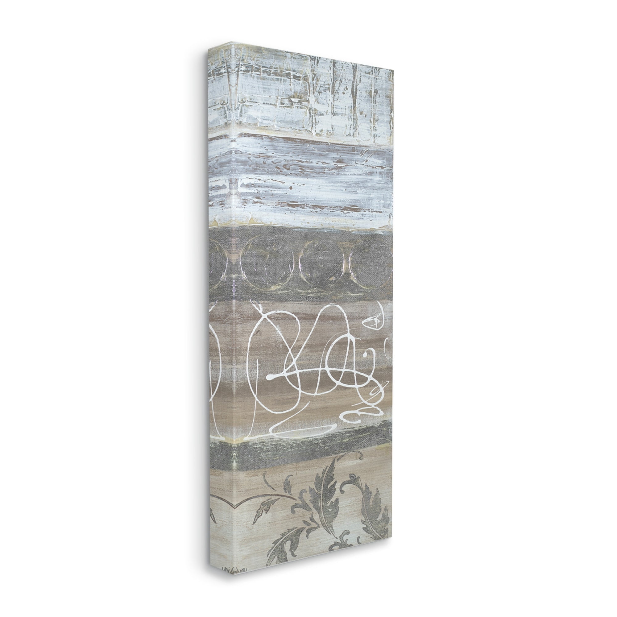 Stupell Industries Artistic Organic Sediment Pattern Abstract Line Floral Layers,13 x 30, Design by Gina Ritter